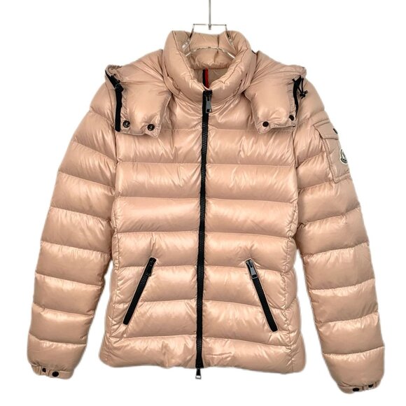 Moncler Bady Nude Hooded Quilted Down Jacket With Logo Patch & Zippered Pockets